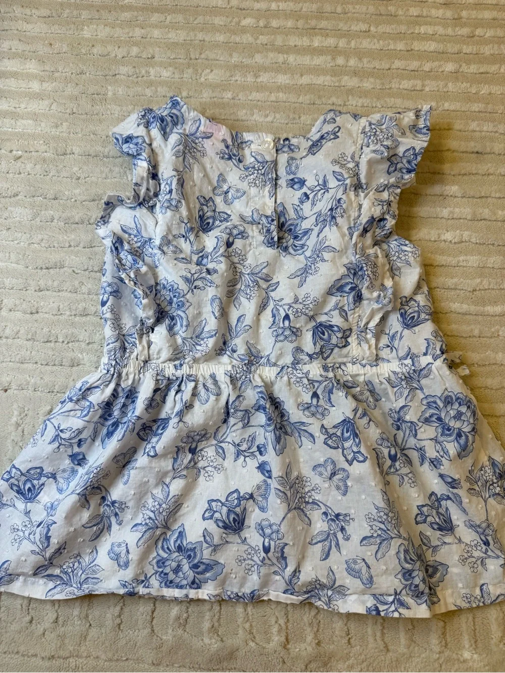 Penelope Mack White and Blue Floral Girls Matching Set